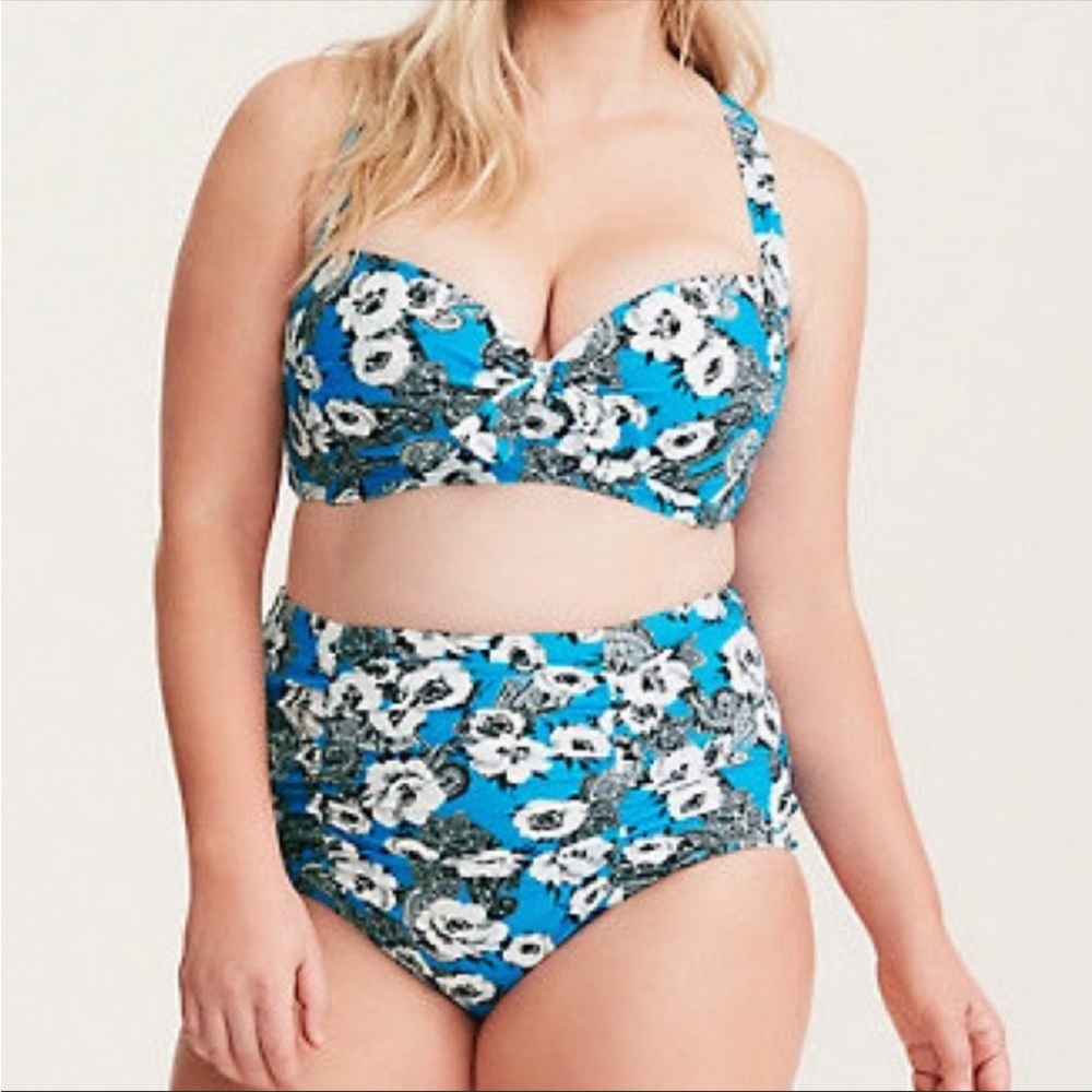 Torrid sexiest bikini ever blue floral & paisley swimsuit